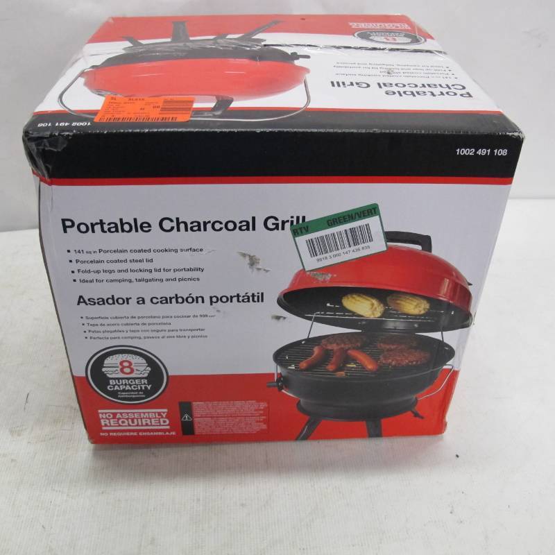 lot 309 image: 14 in. Portable Charcoal Grill in Red