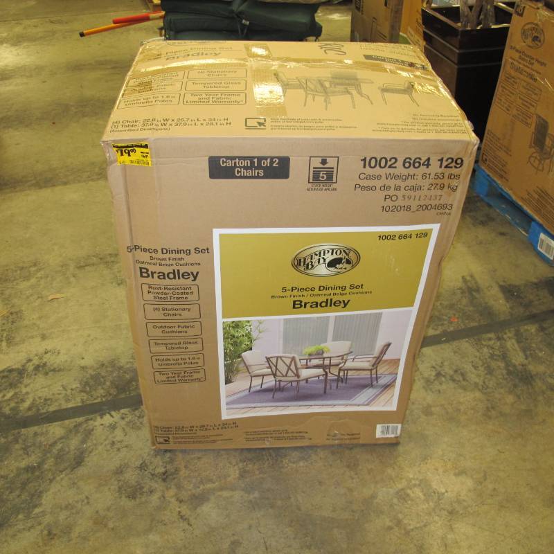 lot 210 image: Hampton Bay Bradley 4 Piece Dining Chair Set - NEW