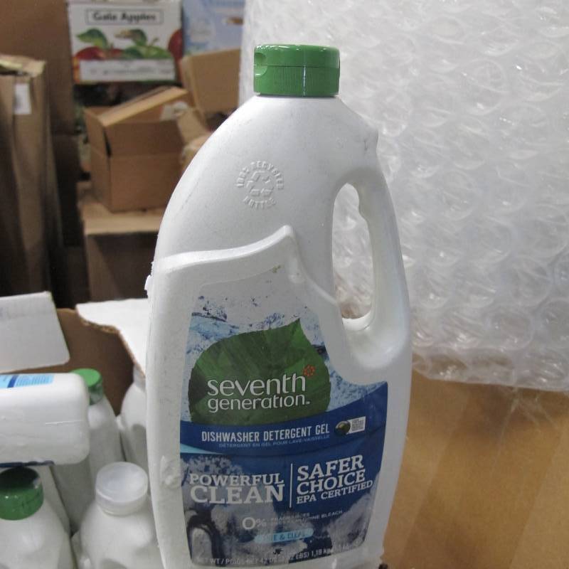 lot 200 image: Box of 25 Damaged 7th Generation Powerful Clean 45 oz Dishwasher Detergent