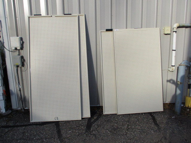 lot 75 image: Metal Framed Pegboard Panels
