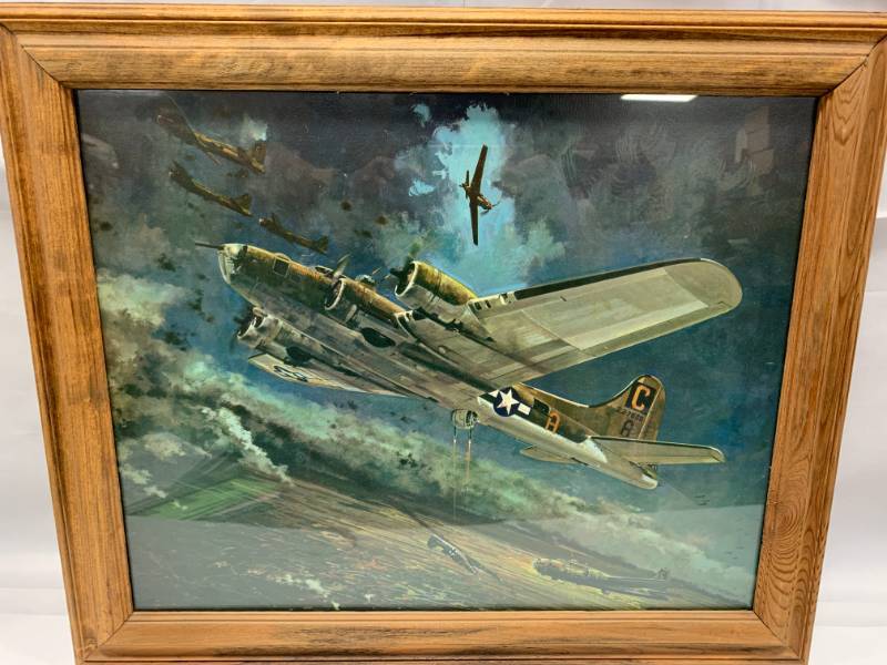 lot 25 image: Framed WW2 1943 B-17 Flying Fortress