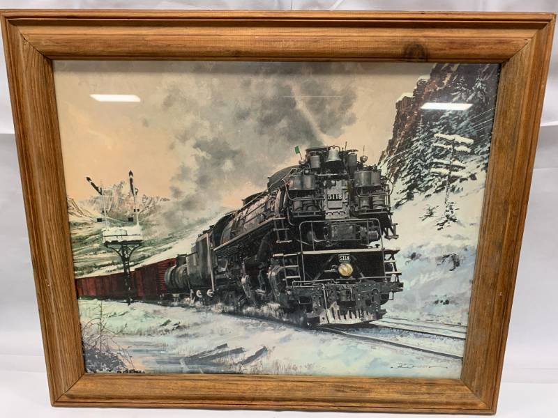 lot 28 image: Saga of the Iron Horse Framed Art