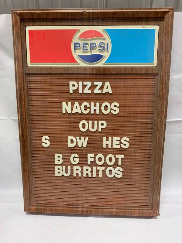 lot 46 image: Vintage Pepsi Cola Letter Board