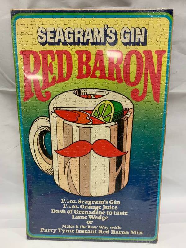 lot 47 image: Vintage Seagrams Gin Red Baron Puzzle (still sealed)