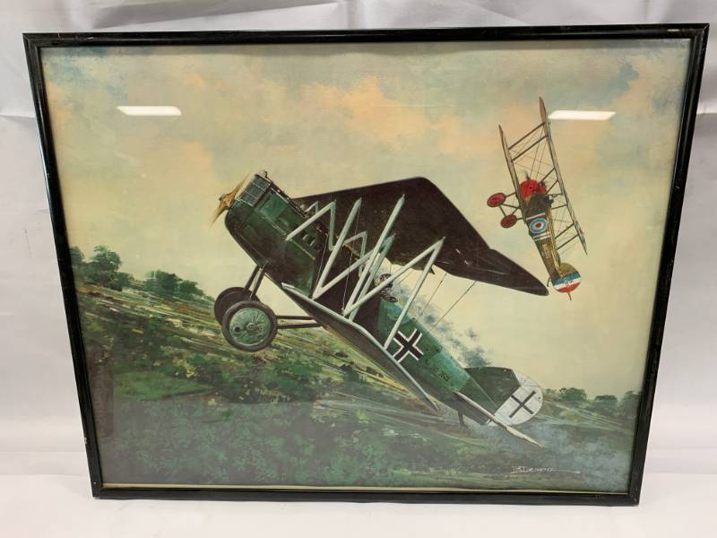 lot 48 image: Vintage JB Deneen WW1 Framed Artwork