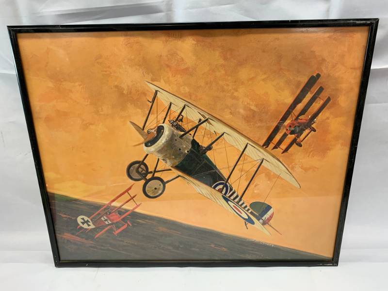 lot 49 image: Vintage JB Deneen WW1 Framed Artwork