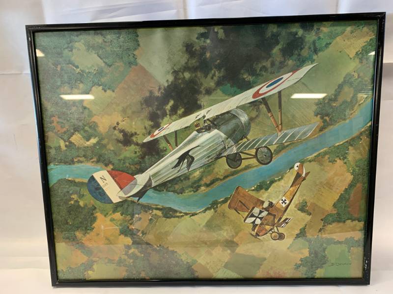 lot 50 image: Vintage JB Deneen WW1 Framed Artwork
