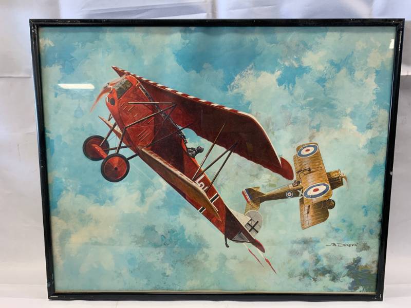 lot 51 image: Vintage JB Deneen WW1 Framed Artwork
