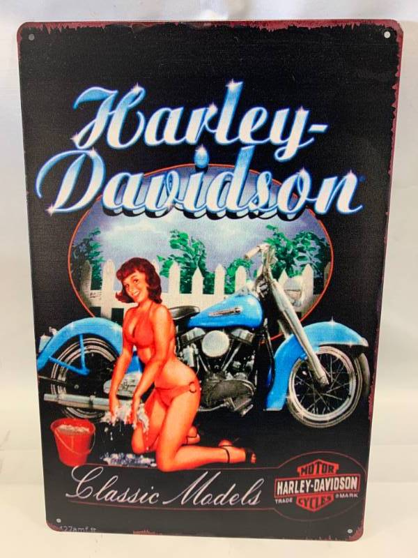 lot 55 image: Harley Davidson Metal Sign