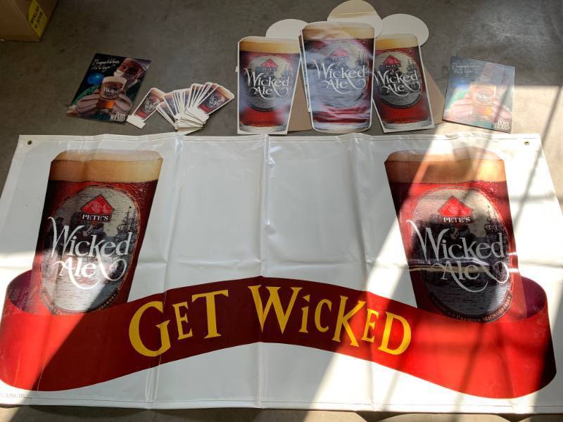 lot 61 image: Huge Lot of 1985 Petes Wicked Ale Bar Advertising