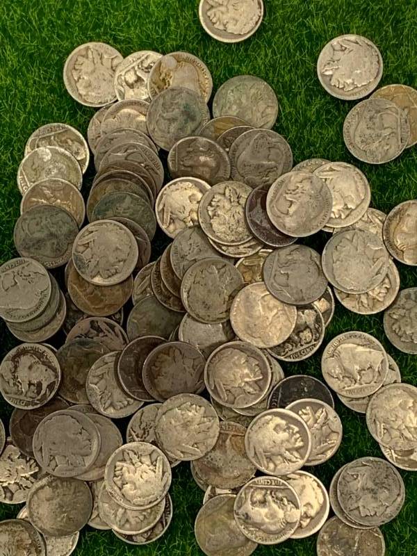 lot 72 image: Over 100 Buffalo Head Nickels