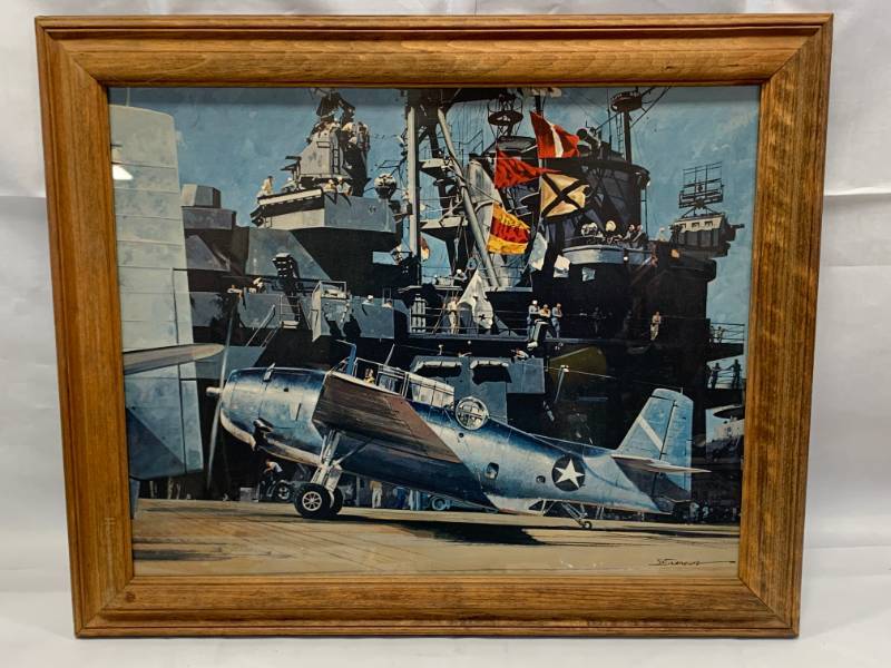 lot 102 image: Vintage Framed JB Deneen Artwork