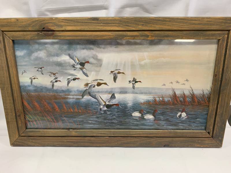 lot 103 image: Framed Duck Print Floyd Hubbard