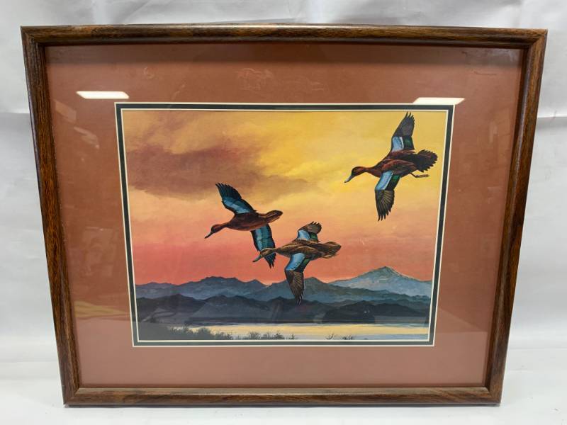lot 104 image: Framed Duck Artwork
