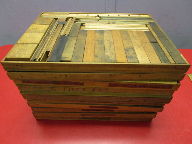 lot 604 image: ANTIQUE LETTERPRESS DRAWERS