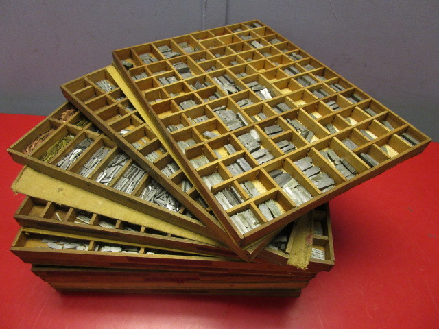 lot 605 image: ANTIQUE LETTERPRESS DRAWERS