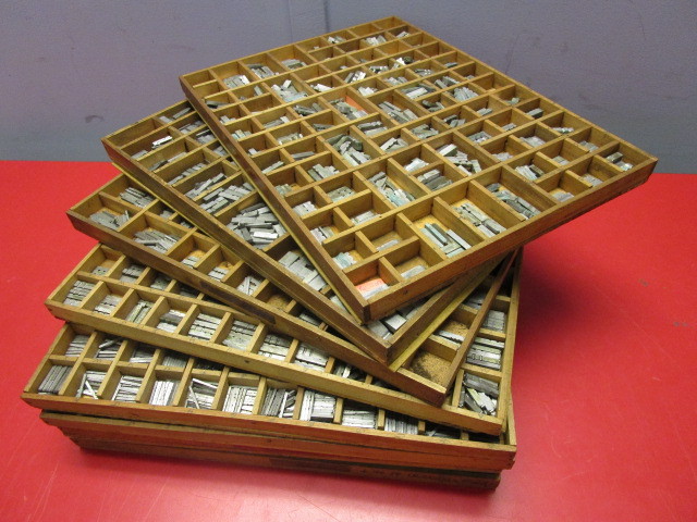 lot 606 image: ANTIQUE LETTERPRESS DRAWERS