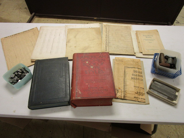 lot 609 image: ANTIQUE LETTERPRESS TYPEFACE BOOKS AND MATERIALS, COMPONENTS