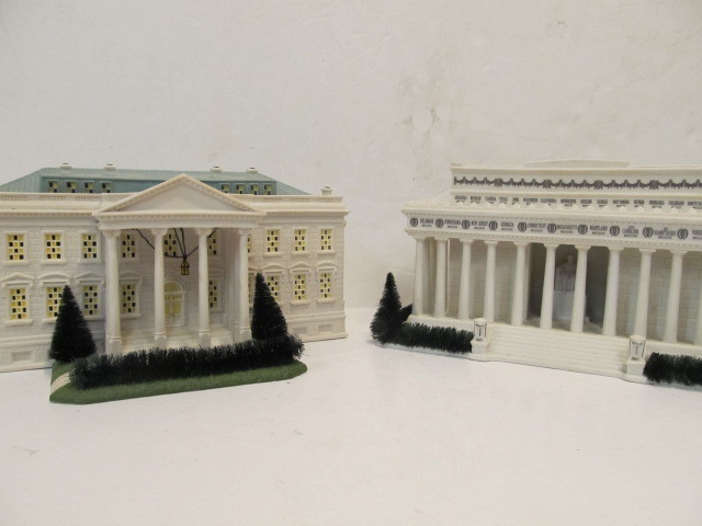 lot 78 image: Department 56 American Pride Collection Lincoln Memorial & The White House Porcelain Buildings