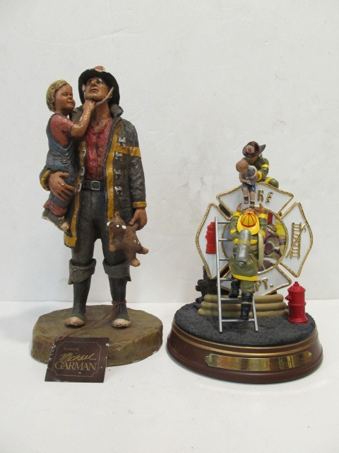 lot 79 image: Pair of Limited Edition Firefighter Statues 