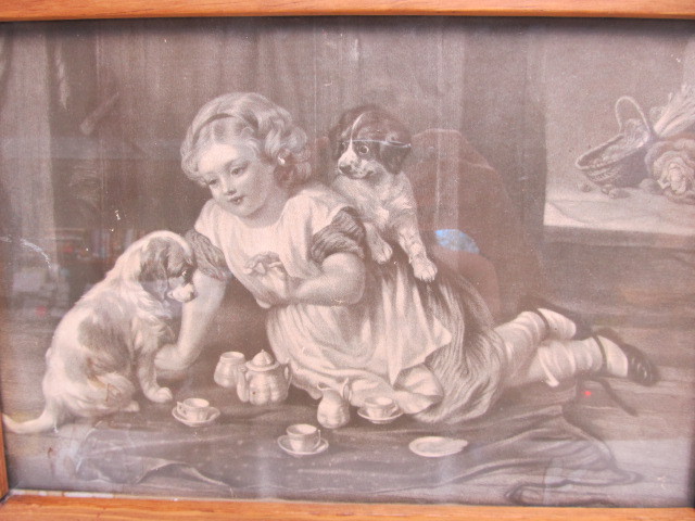 lot 39 image: Antique Wall Hanging DocumentPaper Holder wPrint