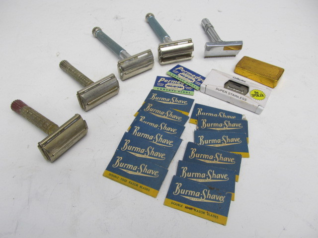 lot 106 image: Lot of Vintage Safety Razors & Blades