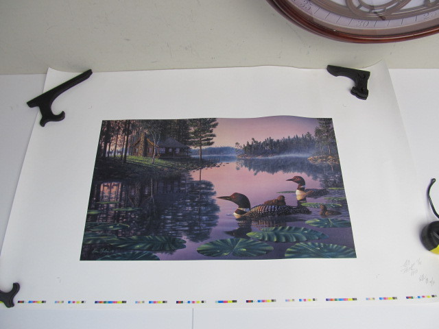 lot 214 image: Signed Numbered KIM NORLIEN Wildlife Loon PRODUCTION PROOF Print