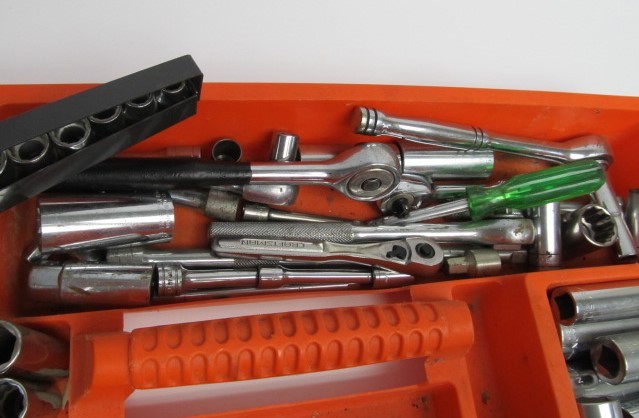 lot 174 image: Tool Carrier FULL of Craftsman Sockets Socket Wrenches etc