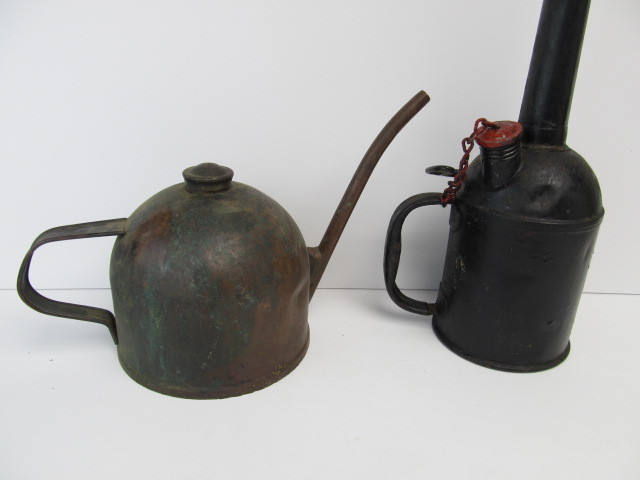lot 210 image: 2 Antique Railroad Oil Cans