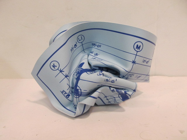 lot 150 image: Vintage 1989 Crumpled Blueprints Paperweight wBox