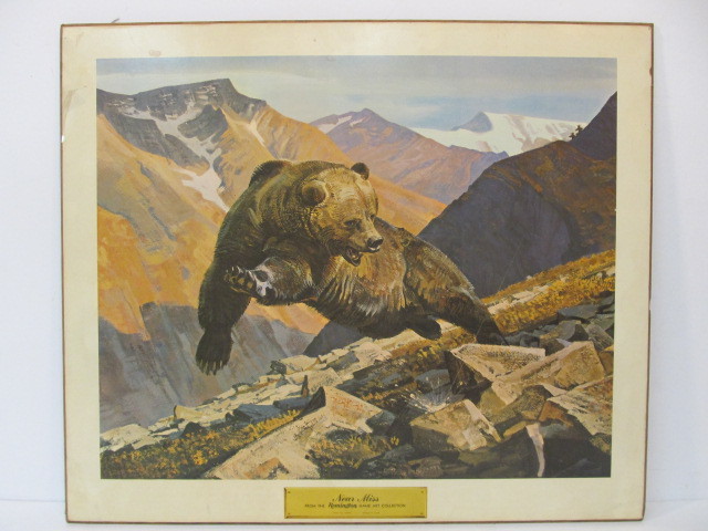 lot 159 image: Vintage REMINGTON Arms Art Collection Advertising Print Near Miss