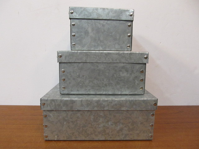 lot 178 image: Galvanized Steel Industrial Style Nesting Boxes