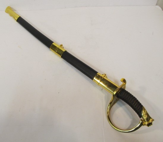 lot 188 image: Civil War CSA Confederate Style Replica Saber Sword wScabbard
