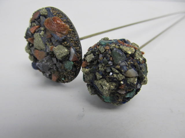 lot 257 image: Pair of Antique Long Antique Folk Art Inset Stones