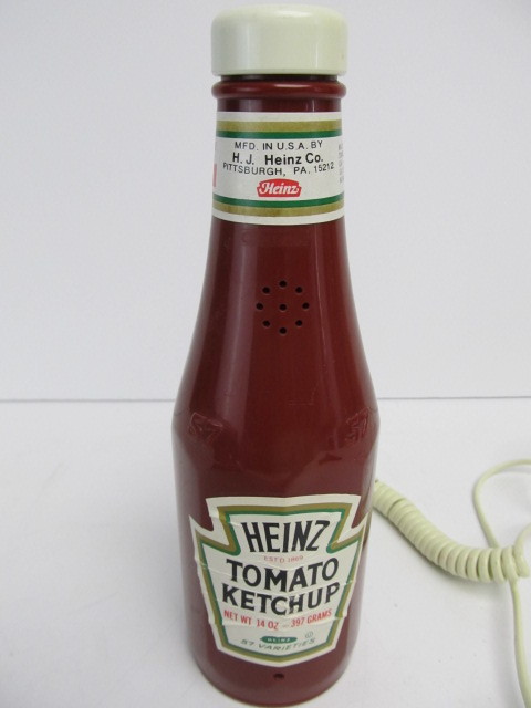 lot 70 image: Vintage Retro 80s HEINZ Ketchup Bottle Telephone