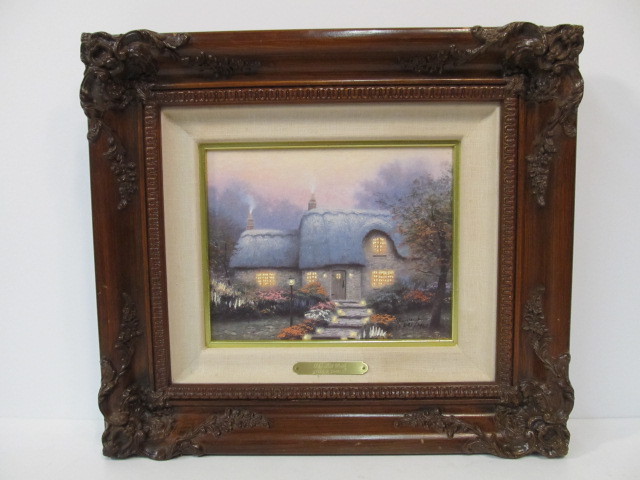 lot 229 image: Small Thomas Kinkade Framed Signed Numbered Canvas Gicle Print