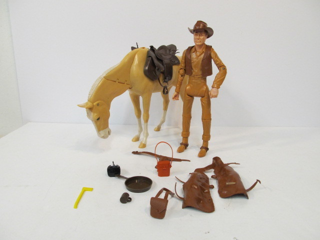 lot 232 image: Nice Vintage JOHNNY WEST Action Figure wHorse & Accessories