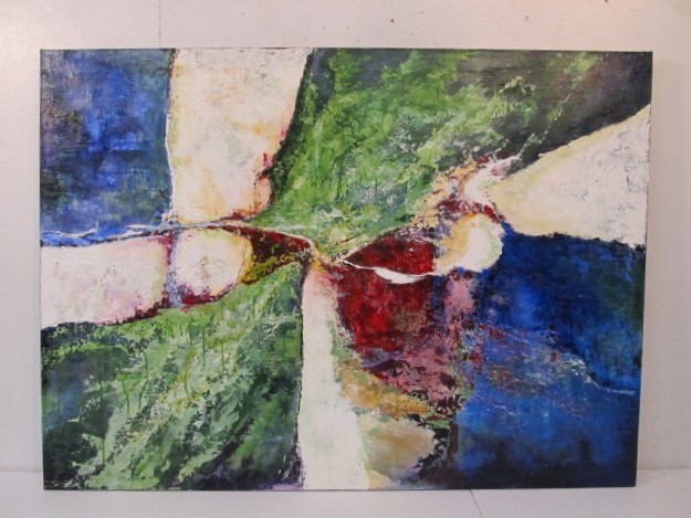 lot 244 image: Very Nice Large Contemporary Abstract Oil on Canvas Painting
