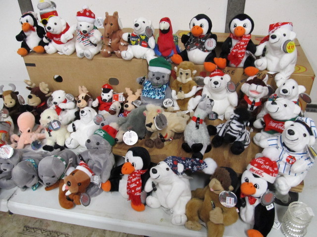 lot 260 image: LARGE Lot of COCA COLA Plush Animals