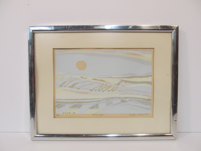 lot 263 image: Signed Numbered Vintage 1974 Serigraph - Moonscape