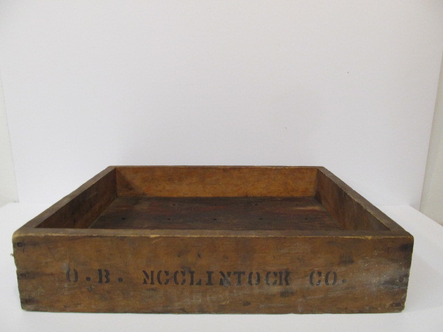 lot 268 image: Antique Wooden O.B. McClintock Company Advertising Crate Rack