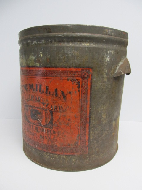 lot 292 image: Early Antique J.T. McMillan Saint Paul Advertising Can