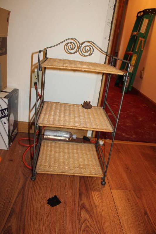 lot 477 image: 3-Tier Wicker Side Table