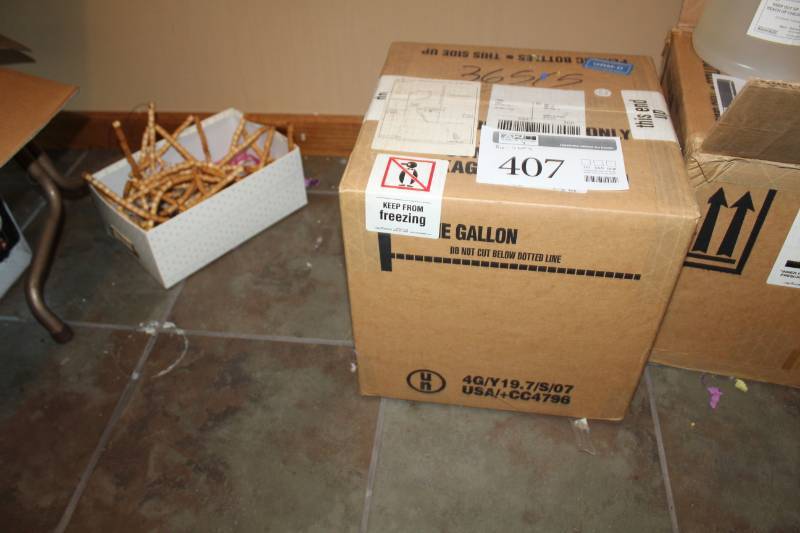 lot 407 image: Lot of (4) KraftKote Clear Polymer Coating 1-Gallon Plastic Bottles