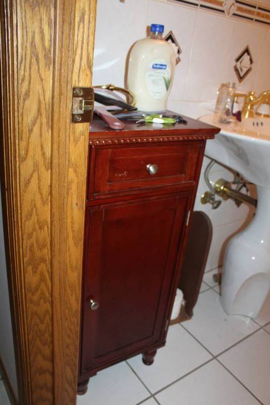lot 425 image: Wood Side Table with 1-Door Storage1-Drawer