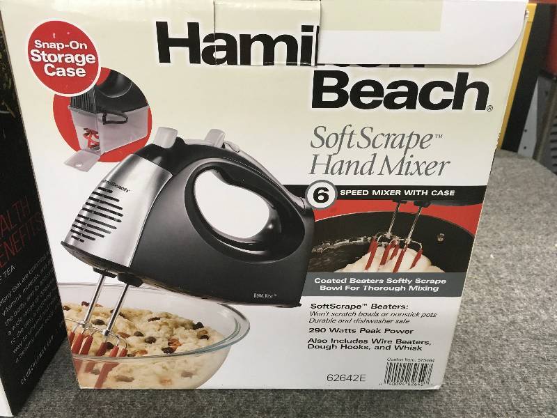 lot 264 image: Hamilton Beach Soft Scrape Hand Mixer, Retail $19.99