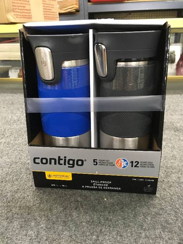 lot 268 image: Contigo Thermal Mug 2 Pk, Retail $18.99