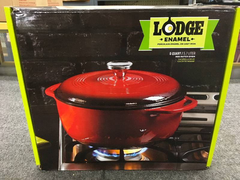 lot 271 image: Lodge Red Dutch Oven, Retail $49.99