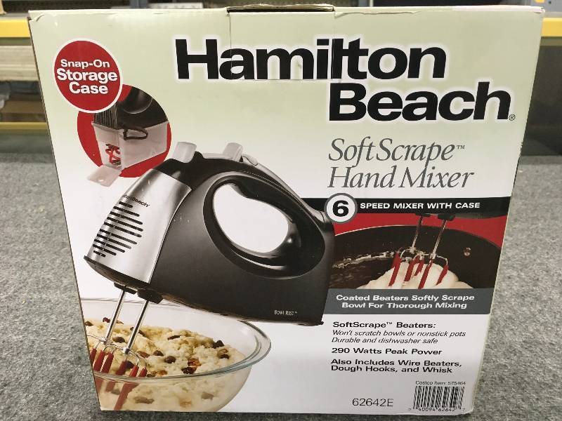 lot 272 image: Hamilton Beach Soft Scrape Hand Mixer, Retail $19.99