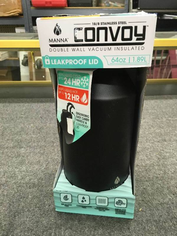 lot 273 image: Convoy Stainless Steel 64 OZ Thermal Water Bottle, Retail $13.99